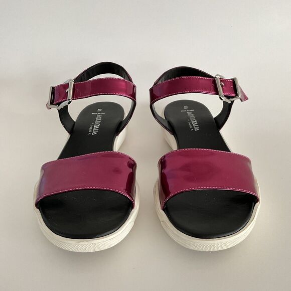 Aquatalia Sandals Women 8.5M Metallic Fuchsia Leather Ravish Ankle Strap - Picture 4 of 12